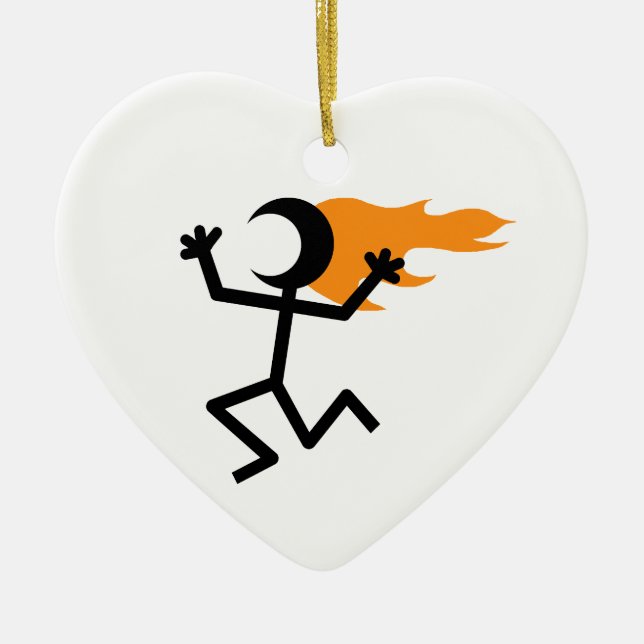 Flammenkopf Keramik Ornament (Vorne)