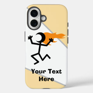 Flammenkopf Stickman iPhone 16 Hülle
