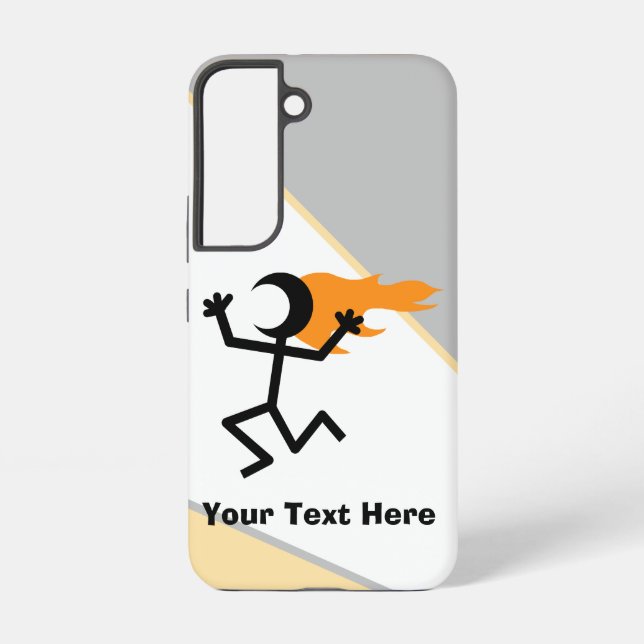 Flammenkopf Stickman Samsung Galaxy Hülle (Rückseite)