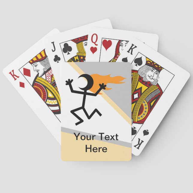 Flammenkopf Stickman Spielkarten (Rückseite)