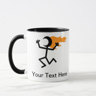 Flammenkopf Stickman Tasse