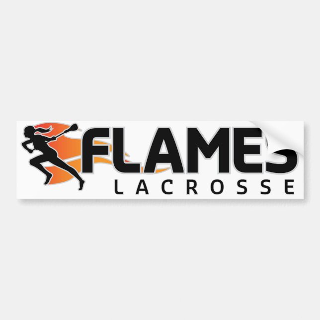 Flammenlacrosse-Autoaufkleber Autoaufkleber (Vorne)