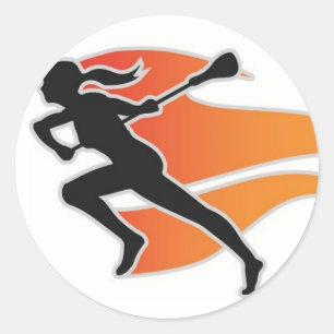 Flammenlacrosse-Kreis-Aufkleber Runder Aufkleber