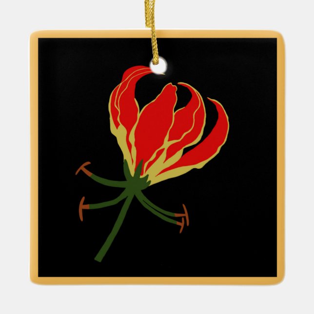 Flammenlilie Keramikornament (Vorderseite)