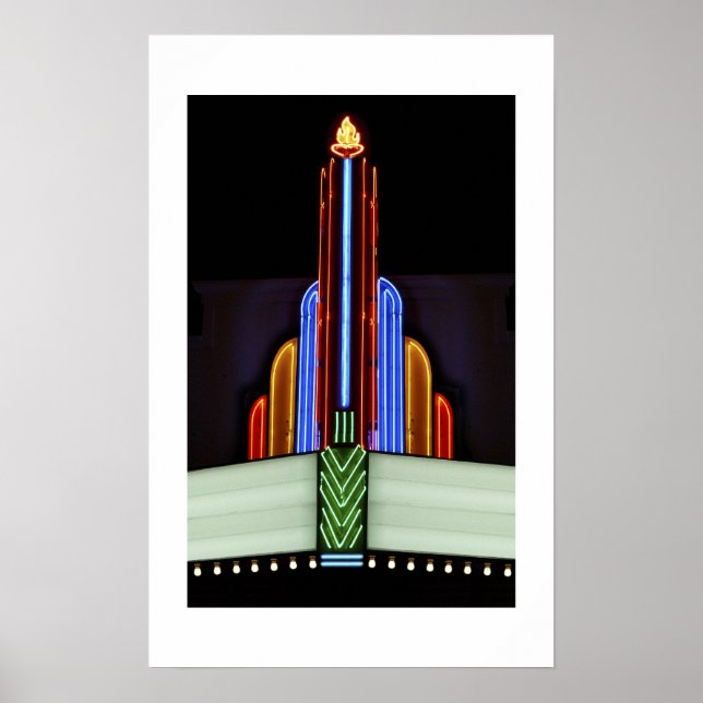 Flammenmarquee-Print Poster (Vorne)