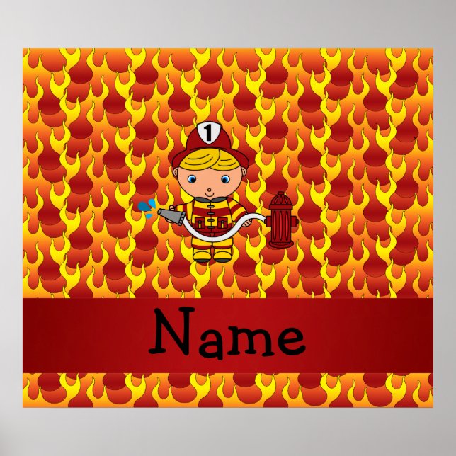 Flammenmuster für personalisierte Namen Poster (Vorne)