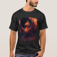 Flammenphoenix mit Verzierungen und Feuerglühen
