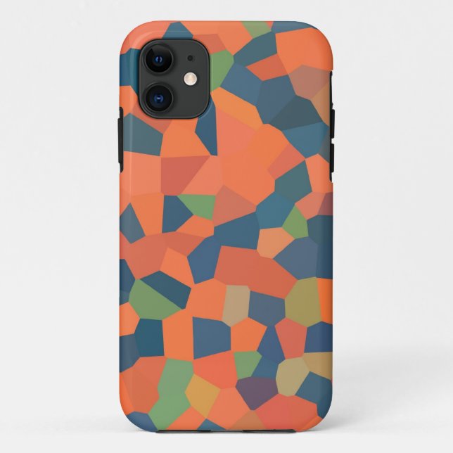 Flammenrot, Mitternachtsblau, grünes Mosaikmuster Case-Mate iPhone Hülle (Rückseite)