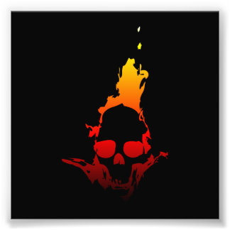 Flammenschädel Fotodruck