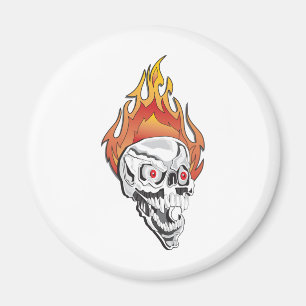 Flammenschädel Magnet