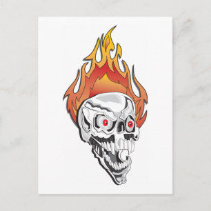 Flammenschädel Postkarte