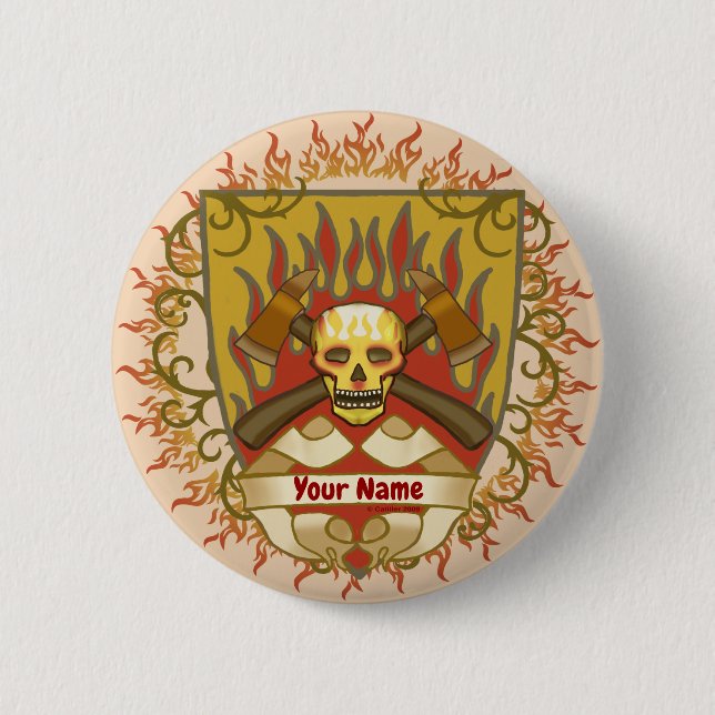 Flammenschild Button (Vorderseite)