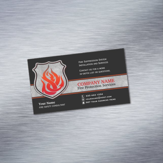 Flammenschutzschild Magnetic Magnetische Visitenkarte (Beispiel)