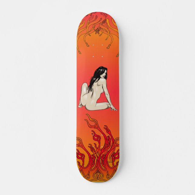 Flammenskateboard Skateboard (Vorne)