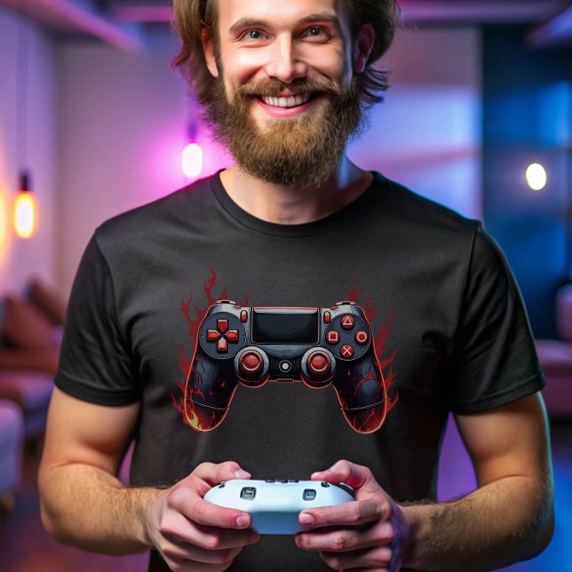 Flammenspielcontroller für Konsolenspiele T-Shirt (Von Creator hochgeladen)