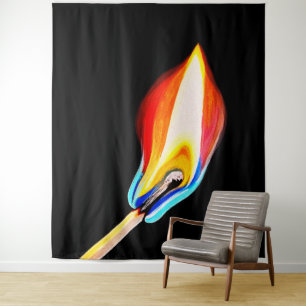 Flammensymbol für Leidenschaft, Energie & Kreativi Wandteppich