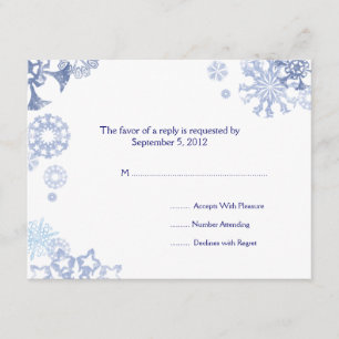 Flammes de neige bleues et blanches Mariage RSVP 2