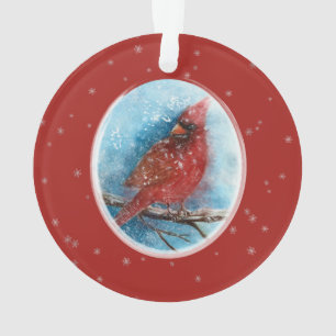 Flammes de neige cardinales de Noël en rouge ou bl