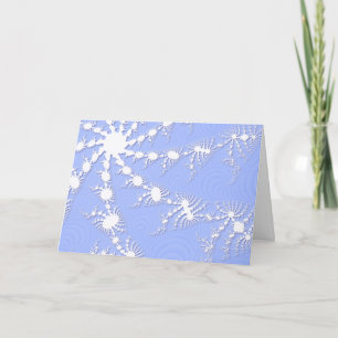 Flammes De Neige De Noël Sur Carte De Noël Bleue F