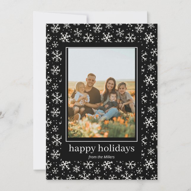 Flammes de neige dessinées à la main motif carte p (Devant)