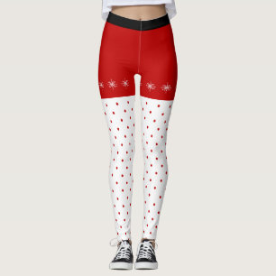 Flammes de neige et Leggings de Noël Pois