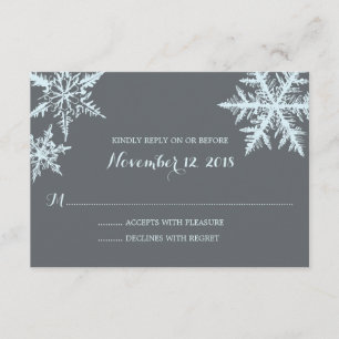 Flammes de neige gelées d'hiver Mariage RSVP