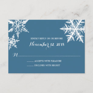 Flammes de neige gelées d'hiver Mariage RSVP