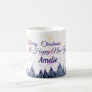 Flammes de neige personnalisées de la Mug de Noël