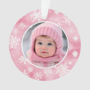 Flammes de neige roses Baby Girl First Christmas P