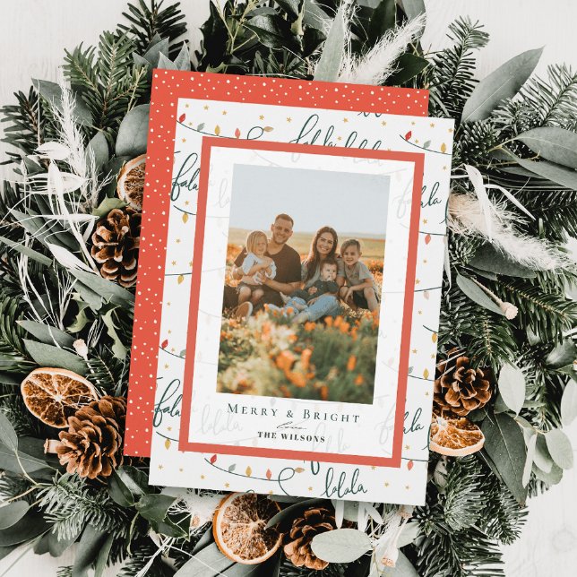 Flammes de Noël Falalala Carte photo de vacances (Créateur téléchargé)