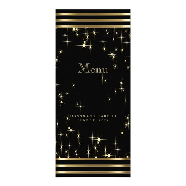 Flammes Noir & Or avec Barres - Menu (Devant)