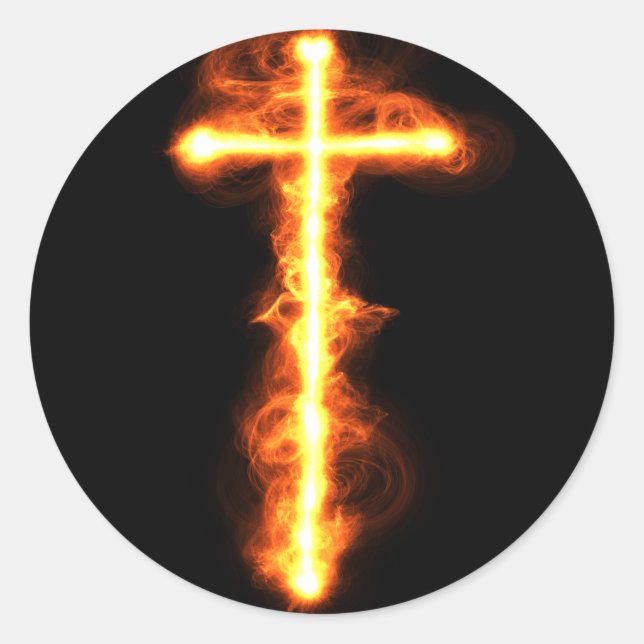 Flammkreuz Runder Aufkleber (Vorderseite)