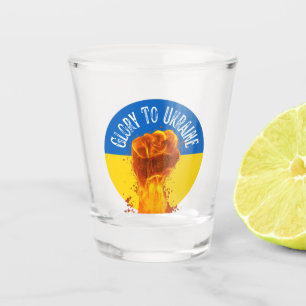 Flammschutzunterstützung für die Fahne in der Ukra Schnapsglas