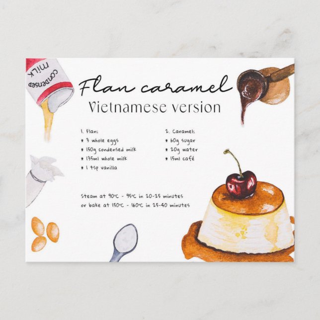 Flan caramel - Carte postale (Devant)