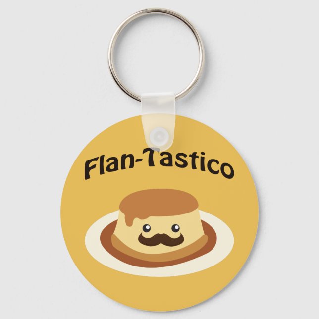 Flan-Tastico! Niedlich Flan Schlüsselanhänger (Vorderseite)