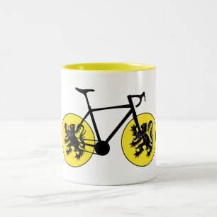 Flandern-Flaggenradfahren Zweifarbige Tasse