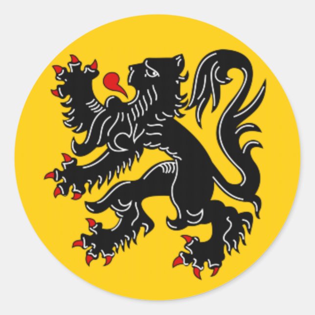 Flandern (Flandern) Runder Aufkleber (Vorderseite)