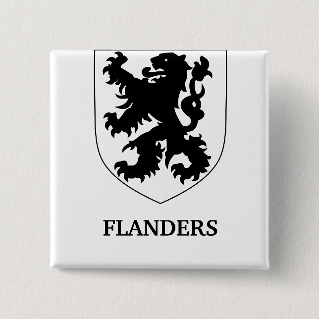 Flandern Löwe Grafikdesign Kunst Button (Vorderseite)