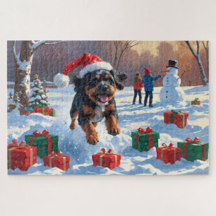 Flandrische Treibhunde Weihnachtsfestliche Schnees