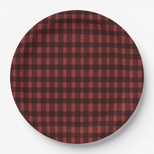 Flanell & Fizz Winter Rot & Schwarz Junggesellinne Pappteller