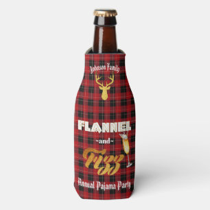 Flanell-u. des Fizz-Red Black Plaid Gold Flaschenkühler