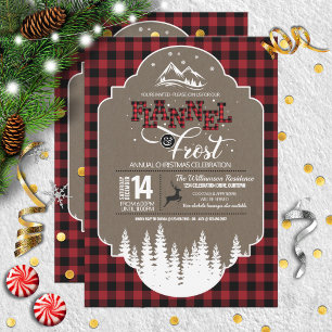 Flanell- und Frost-Land-Weihnachtsfeier Einladung