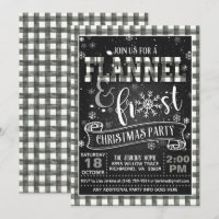 Flanell und Frost Weihnachten Party Einladung Weiß