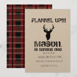 Flanell Up Kariert Weihnachten Winter Geburtstagsp Einladung