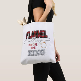 Flanell vor der Ring Tote Tasche - Rot