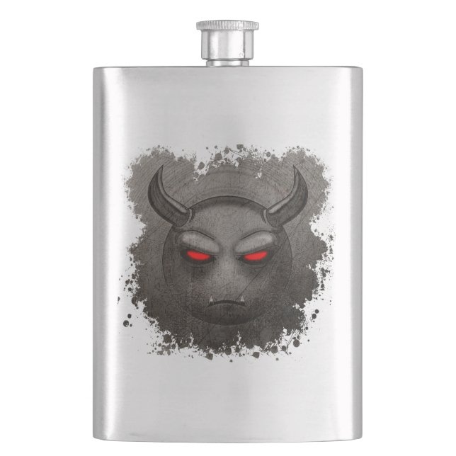 Flanke Devilmoji Vintage Flachmann (Vorderseite)