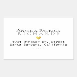 Flanke Groom Names Wedding-Sticker With Address Rechteckiger Aufkleber
