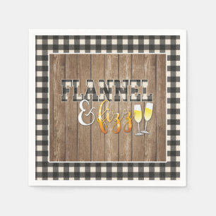 Flannel and Fizz Paper Napkin - Weiß - Holz Serviette