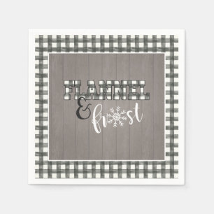 Flannel and Frost Paper Napkin - Weiß - Graues Hol Serviette