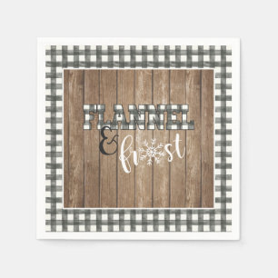 Flannel and Frost Paper Napkin - Weiß - Holz Serviette